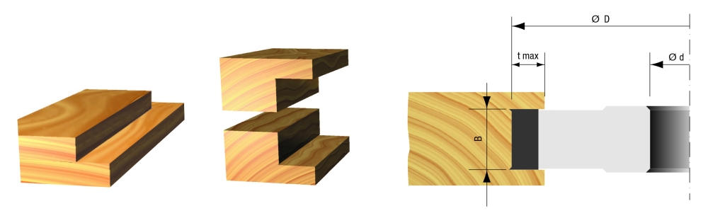 Wendeplatten-Falzkopf 125x50x30xZ=2xV=4 ALU Grundkörper für CNC
